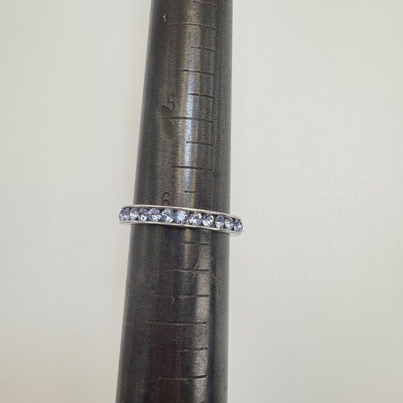 VTG Seta Sterling Silver 925 Blue CZ Channel Set Statement Ring Size 6 - Picture 12 of 13